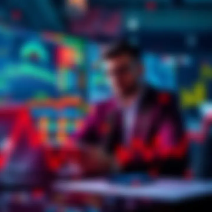 A person analyzing data and earning money from their personal information in a digital environment