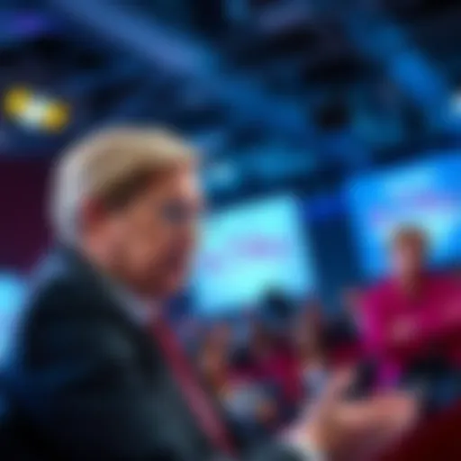 David Sacks making a critical statement about Senator Elizabeth Warren's views on cryptocurrency regulations at a public event