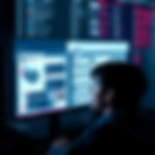 A person looking sad while browsing a computer screen filled with empty forum threads and low interaction numbers
