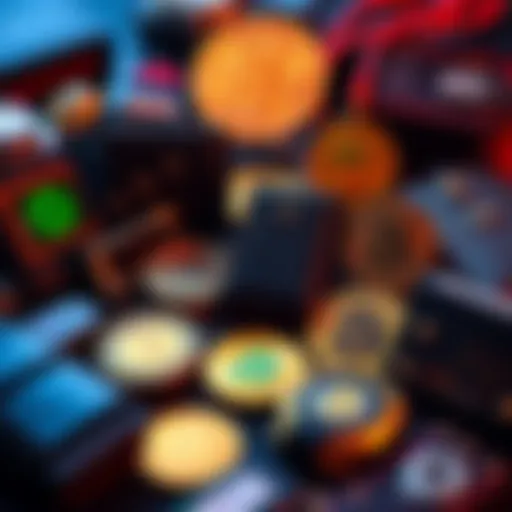 A variety of cryptocurrency wallets displayed, including hardware, mobile, and desktop types, showing their distinct features and purposes.