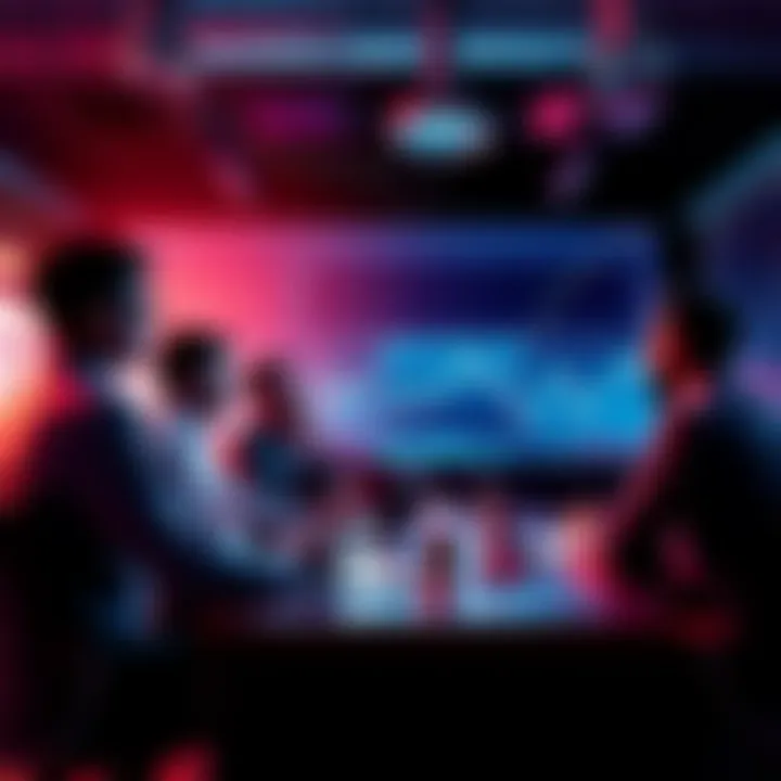 A group of traders sharing insights and analysis about Litecoin markets during a meeting