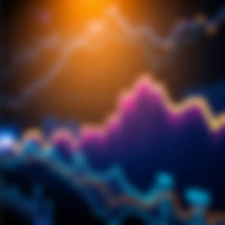 A line graph showing fluctuations in Dogecoin prices, with a noticeable dip indicating potential investment opportunities.