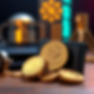 A wallet with Dogecoin coins in it, representing the idea of holding Dogecoin.