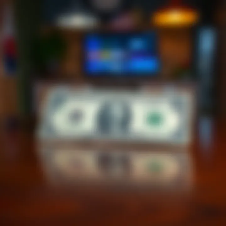 A close-up of a single dollar bill placed on a wooden table, symbolizing value and finance