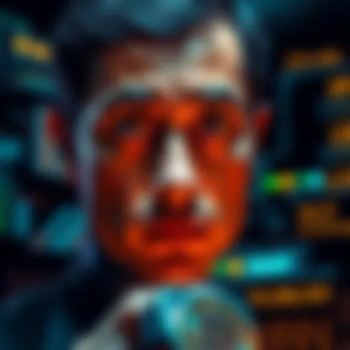 A person looking concerned at their cryptocurrency wallet showing small unknown transactions, symbolizing a dust attack.