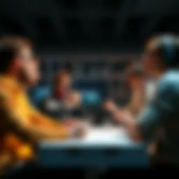 Group of people discussing early access design features in a casual meeting setting