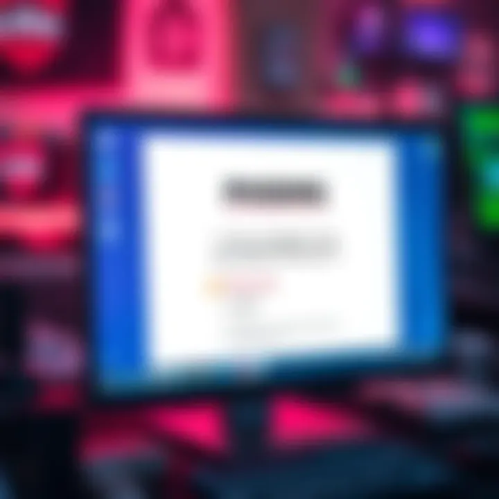 A computer screen displaying a suspicious email with a highlighted long credit code and warning signs