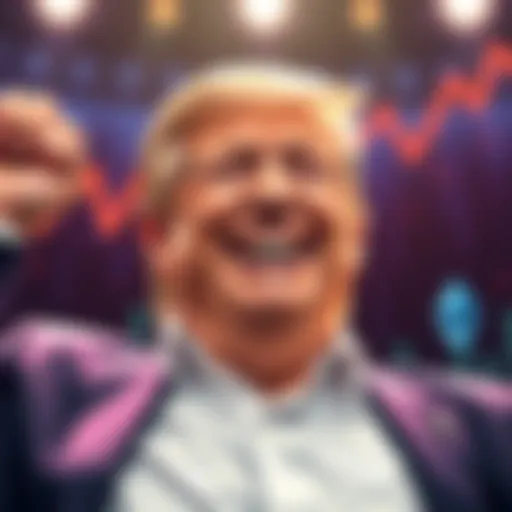 Eric Trump smiling and celebrating with Ethereum graphics in the background, symbolizing the cryptocurrency's rise.