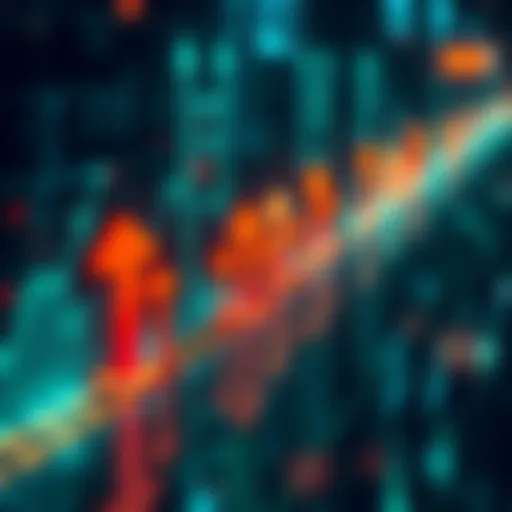 A visual representation of the growing Ethereum staking exit queue with arrows pointing toward withdrawal, showing shifting market trends