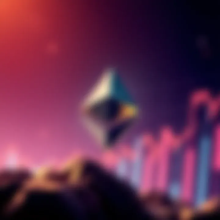 The Ethereum logo is shown alongside a rising financial chart, symbolizing predictions of growth to $10K by 2025