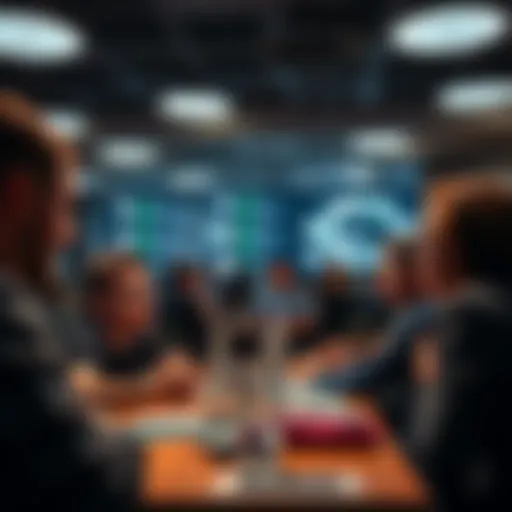 A group of people engaging in a lively discussion about Ethereum topics, sharing insights and ideas.