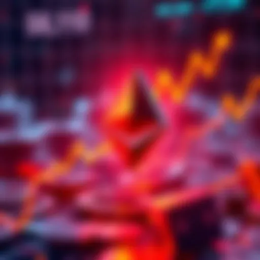 Graph showing Ethereum price rising with investments increasing