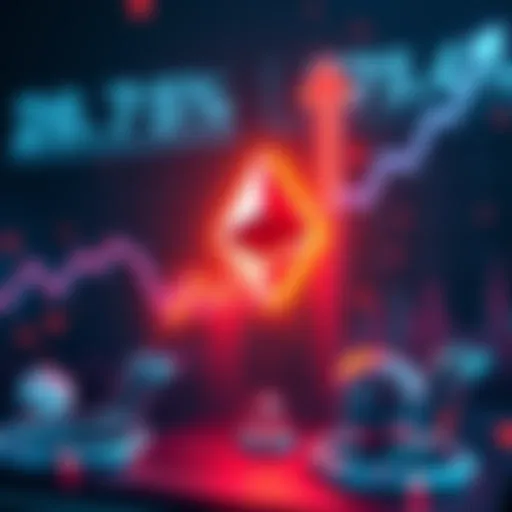 A graphic showing Ethereum's 76.75% quarterly return with upward arrows and financial symbols