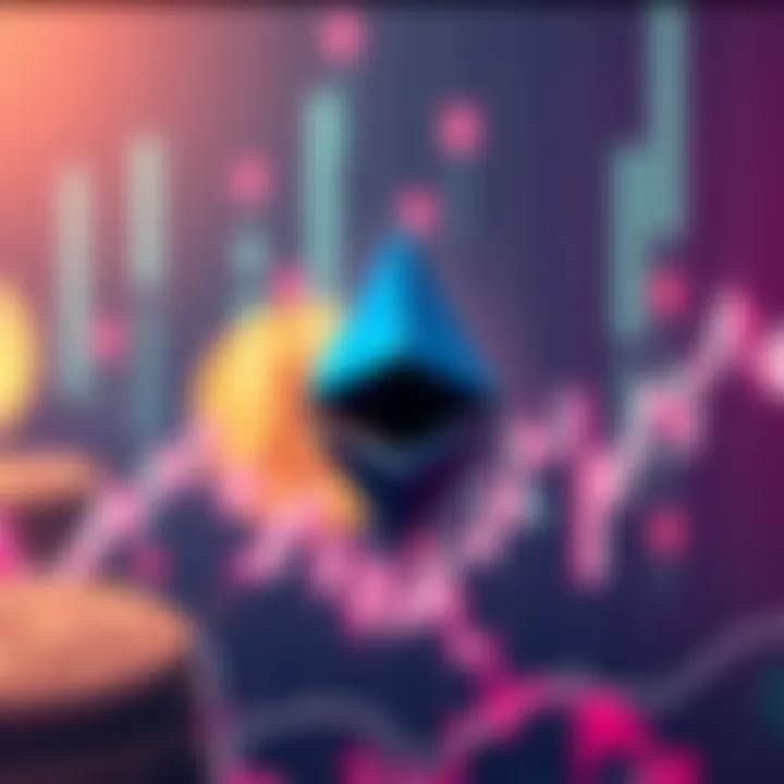 Graph showing Ethereum's price surge against Bitcoin with altcoins in the background