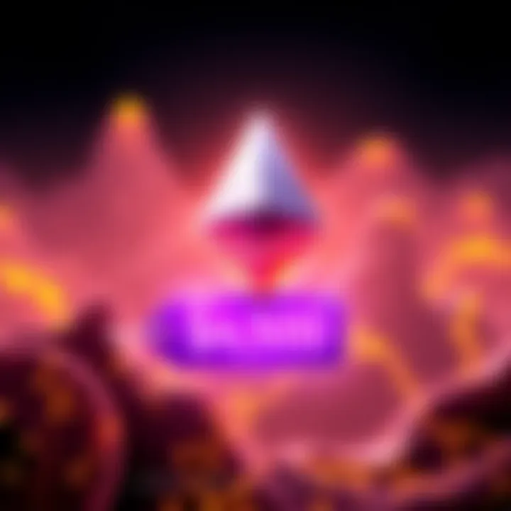 Ethereum logo with a price tag showing $4,500 in bright colors