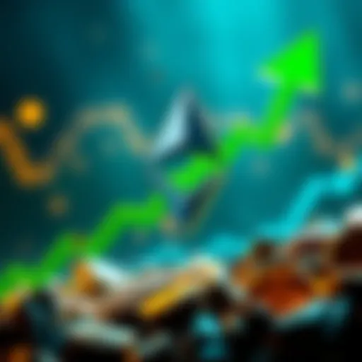 A graphic showing Ethereum's logo with a green upward arrow indicating growth and potential financial success, symbolizing the SEC's approval and the impact on the cryptocurrency market.