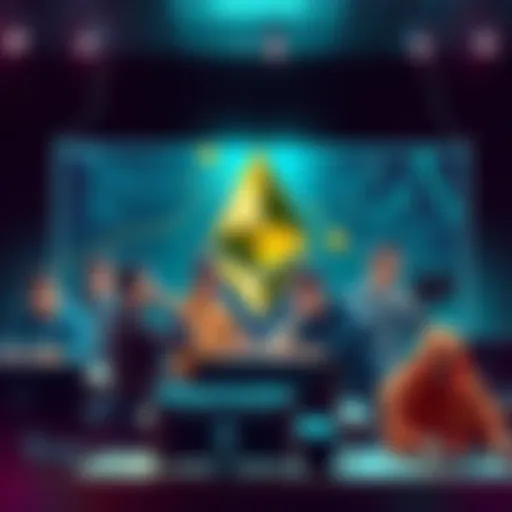 A graphic showing a diverse group of developers working on Ethereum projects, symbolizing a boost in the developer community.