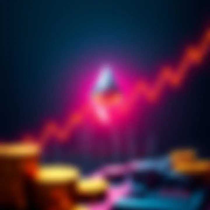 Graph showing Ethereum expected to outperform Bitcoin with upward trends and financial indicators.