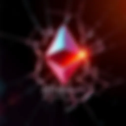 A shattered Ethereum logo symbolizing loss of investor trust in cryptocurrency after recent decline