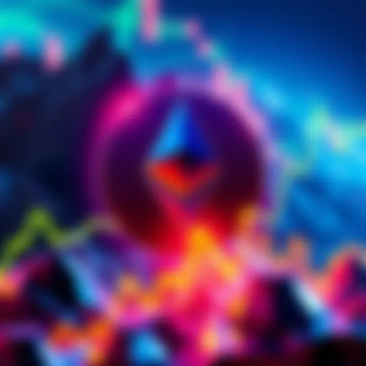 Ethereum logo with a rising graph symbolizing traders aiming for higher prices