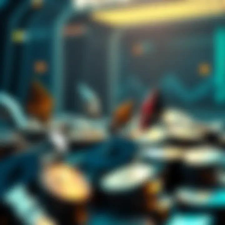 A digital representation of Ethereum validators withdrawing funds, symbolizing a surge in stakers exiting their positions amid rising prices.