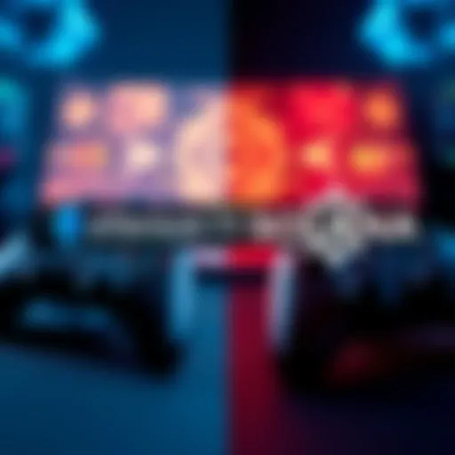 A split image showing Ethereum and Solana logos, with gaming elements like controllers and characters in the background.