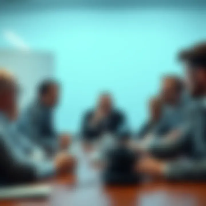 Group of experts expressing concern about a risky idea in a meeting