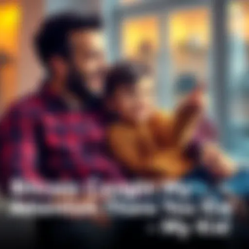 A father and his 4-year-old son sitting together, with the boy pointing excitedly as they talk about Bitcoin, highlighting a moment of discovery in cryptocurrency.
