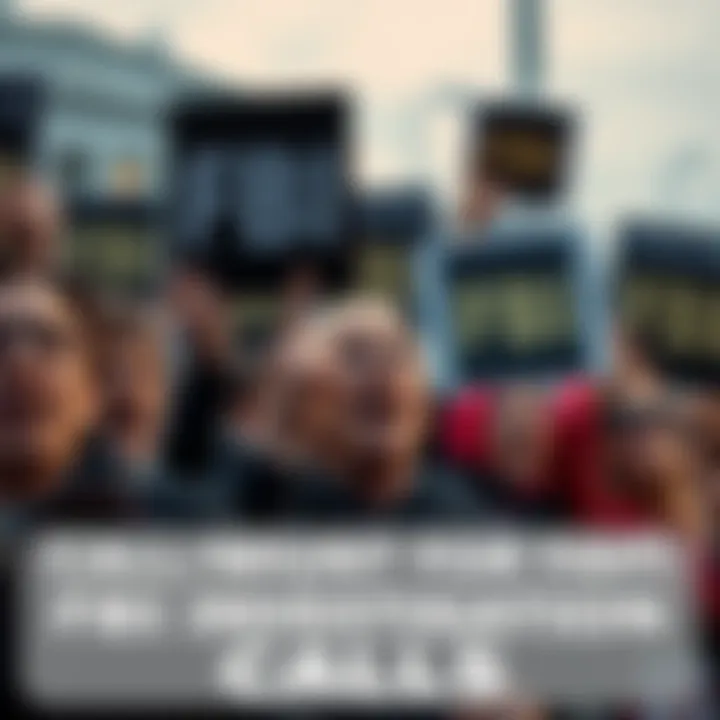 FBI Investigation Calls Crowd holding signs demanding an FBI investigation, with passionate expressions on faces