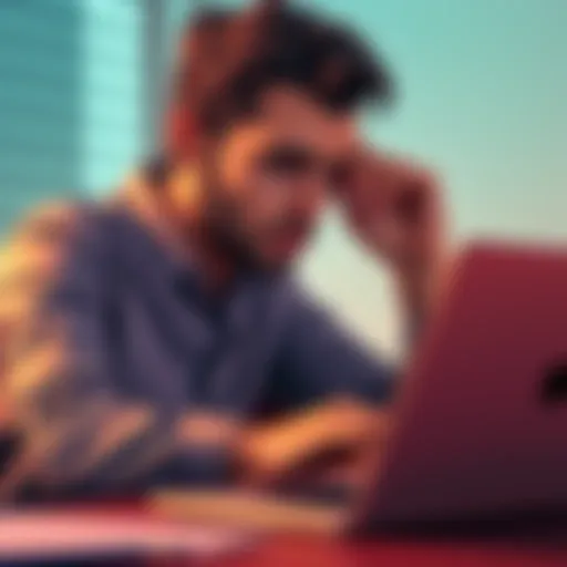 Freelancer looking frustrated while using Revolut Pro for invoicing on a laptop
