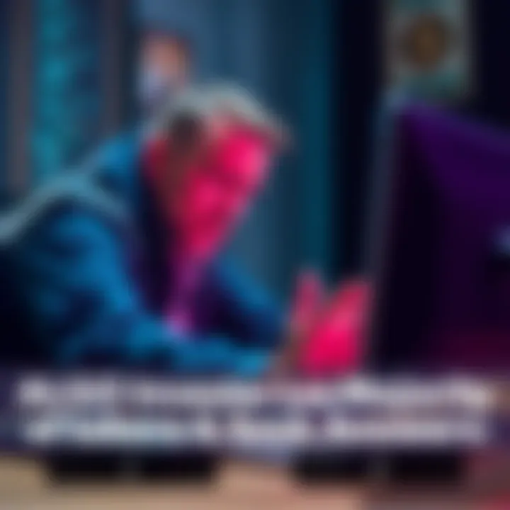 An ALGO investor looks upset while checking their computer screen showing a loss of tokens