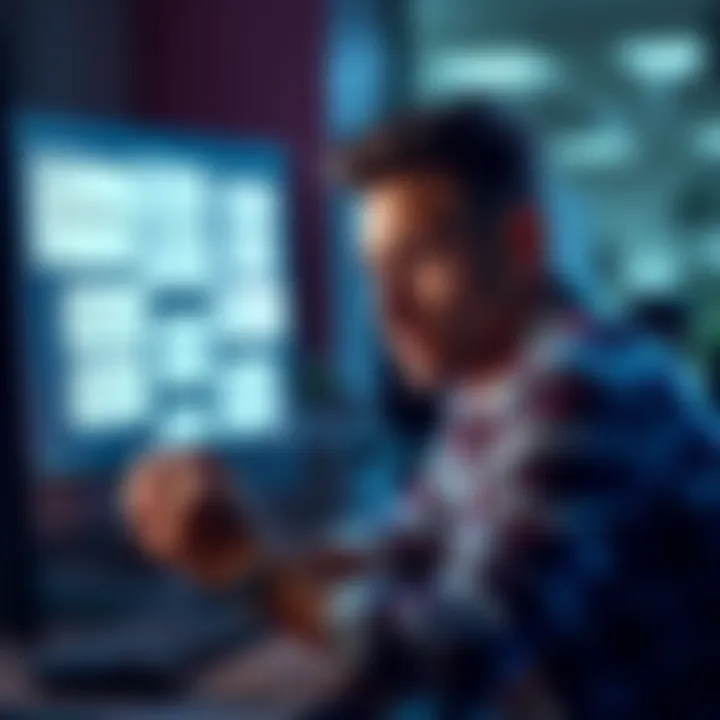 A frustrated individual looking at a computer screen filled with unwanted verification emails from Coinbase.