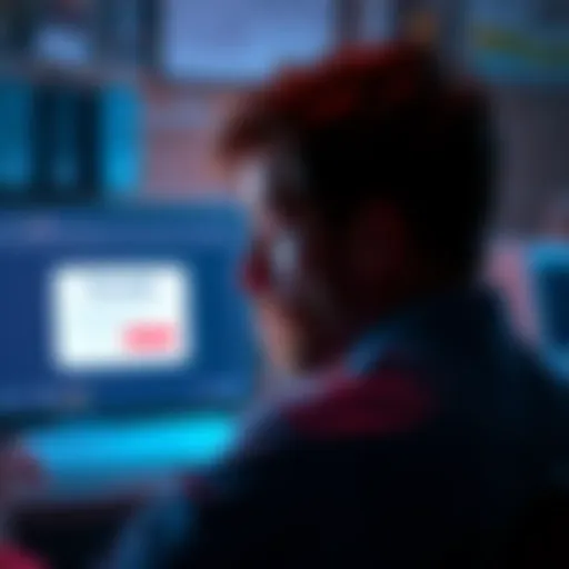 A person looking upset while viewing a computer screen with a sign-up error message for Farcaster