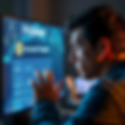 A person staring at a computer screen showing an account frozen message, reflecting disappointment and confusion over Bitcoin funds