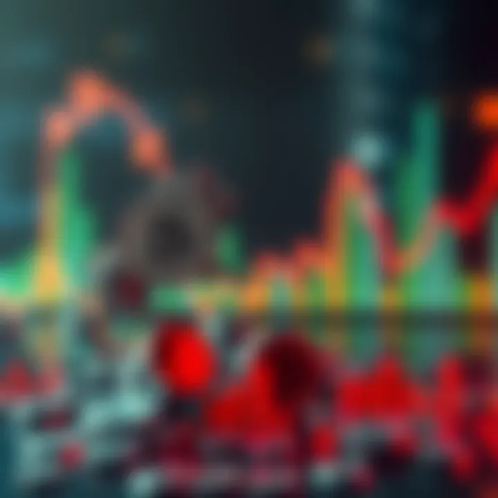Future of Cryptocurrency A digital currency concept with a bullish and bearish trend graph, showing both growth and decline in cryptocurrency values, symbolizing the debate on its future in 2025.