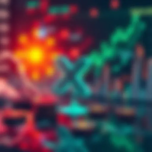 A visual representation of digital currency symbols and graphs showing market trends for X Money in 2025.