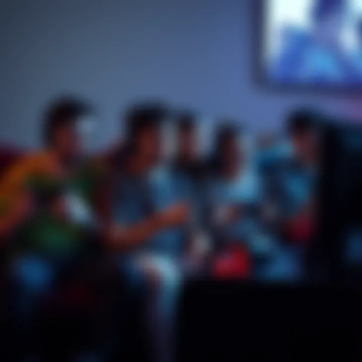 Gamers Looking Away from Screens A group of gamers sitting on a couch, looking frustrated and disconnected from their gaming consoles, showing signs of considering quitting.