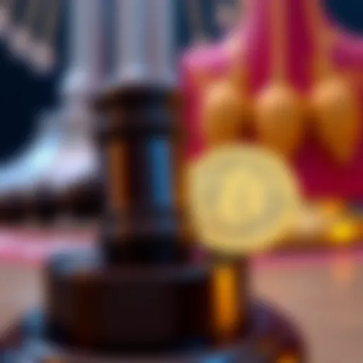 A graphic showing a gavel and a Tether coin with a warning symbol, representing new regulations affecting stablecoins like USDT.