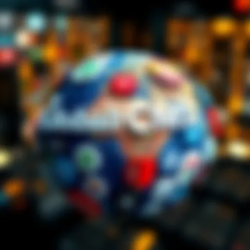 A collage of various content management system logos with a globe in the background, representing international website management.