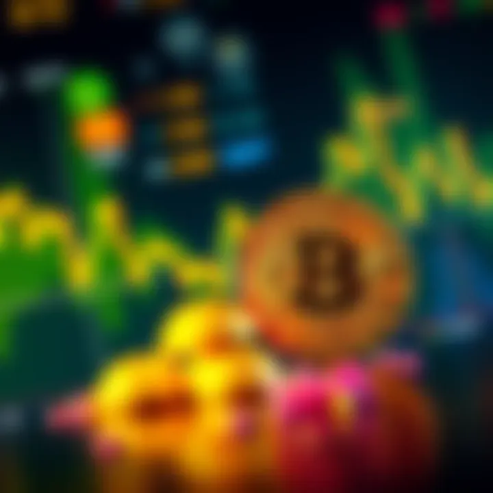 A graph showing the decline of gold prices alongside the rise of Bitcoin value, illustrating the shift in market trends.