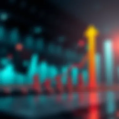 Graph showing rising investment trends with an upward arrow and dollar signs