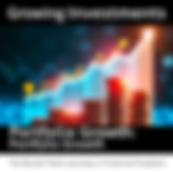 A vibrant graph showing an upward trend with coins and financial icons, representing successful portfolio growth.