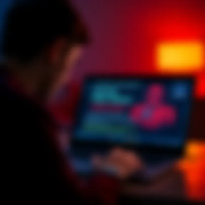 A worried person looking at a laptop screen displaying a hacked Trezor wallet notification