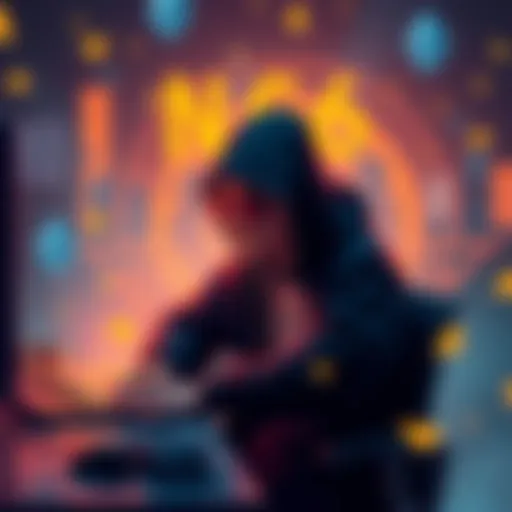 A hacker sits at a computer with Ethereum symbols, reflecting on their $300 million Coinbase theft and new investment choice.