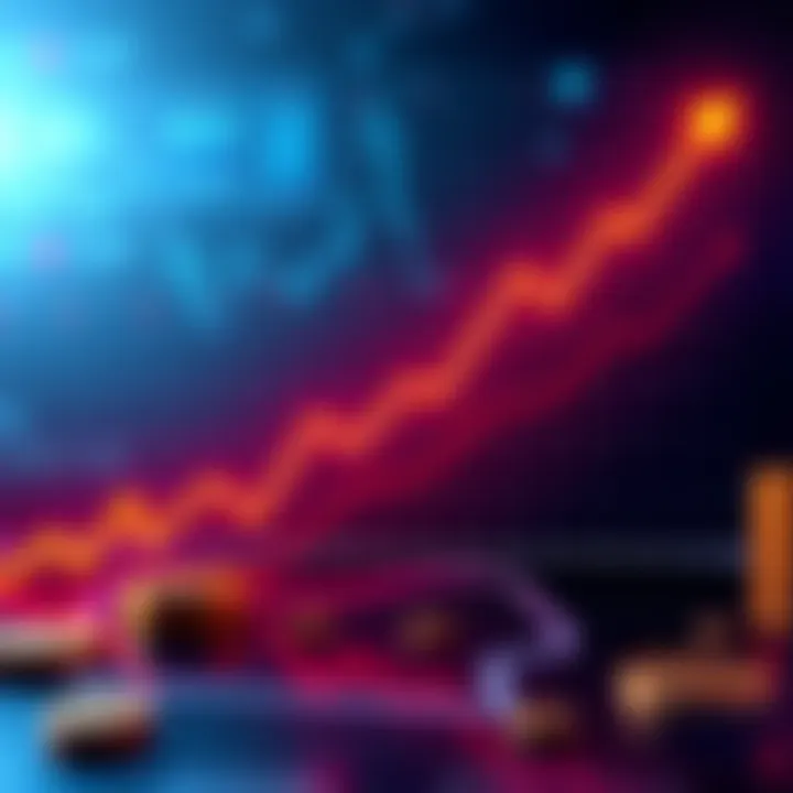 Graph showing cryptocurrency value changes during halving events with arrows indicating trends.