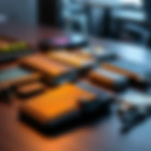Various hardware wallets on a table, illustrating top alternatives to Ledger Nano X