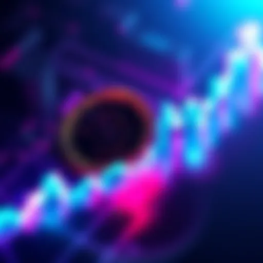 Representation of HBAR cryptocurrency showing a sharp increase in value on a graph with vibrant colors