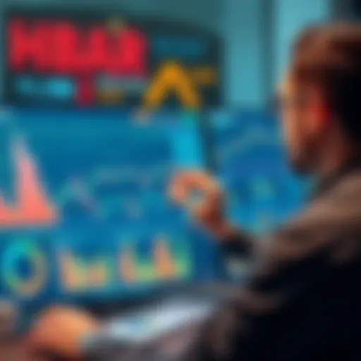 A person reviewing charts and graphs related to HBAR cryptocurrency investment