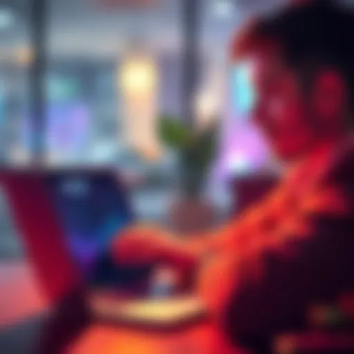 A person looking worried while checking their Exodus wallet on a laptop, with a visual representation of drained HBAR funds.