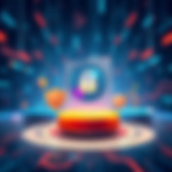 Illustration showing Hedera's unique technology features like ABFT security, high-speed finality, and low fees with an abstract digital background
